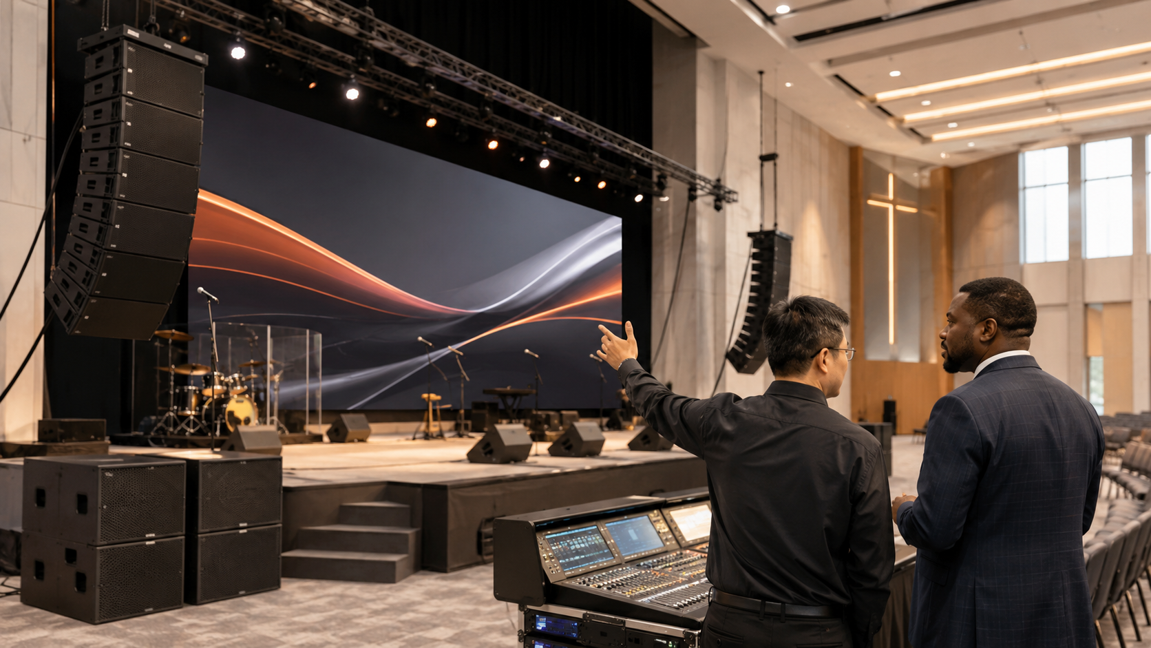 LED display and professional audio equipment solution for a modern church